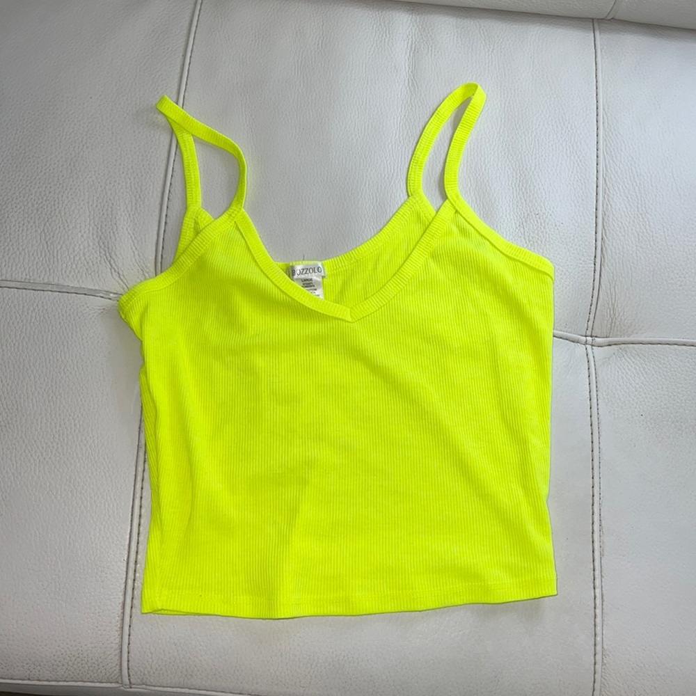NWOT Fashion nova neon yellow crop